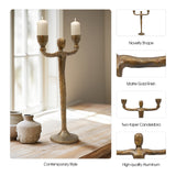 Metal, 15" 2 Taper Candelabra, Gold from Sagebrook Home - Luna Furniture