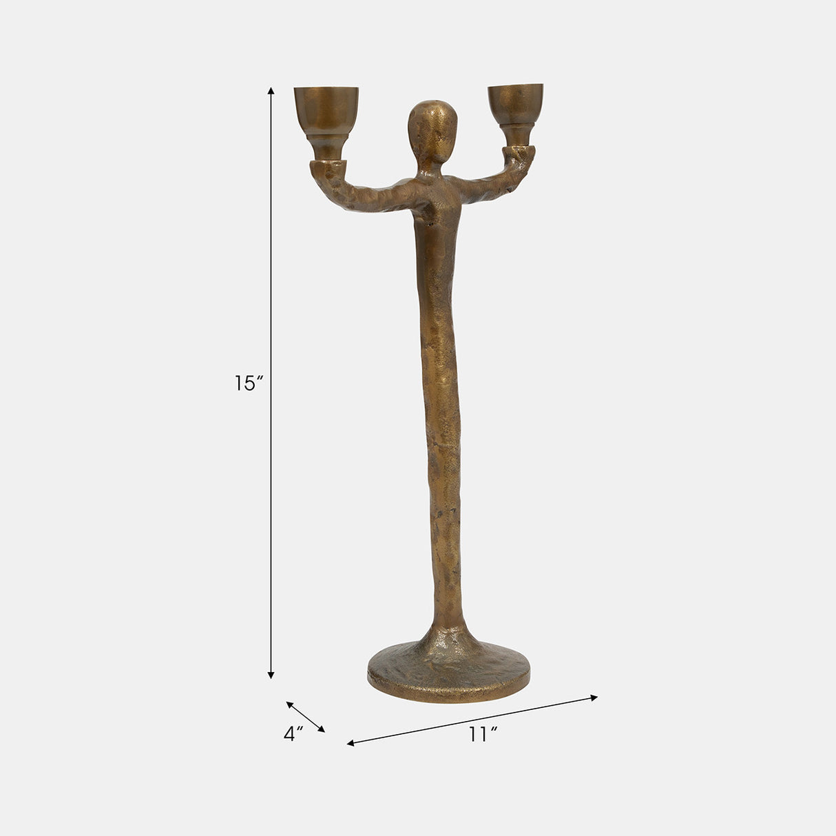 Metal, 15" 2 Taper Candelabra, Gold from Sagebrook Home - Luna Furniture