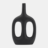 Metal,15", Hollow Handles Vase,black from Sagebrook Home - Luna Furniture