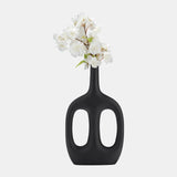 Metal,15", Hollow Handles Vase,black from Sagebrook Home - Luna Furniture