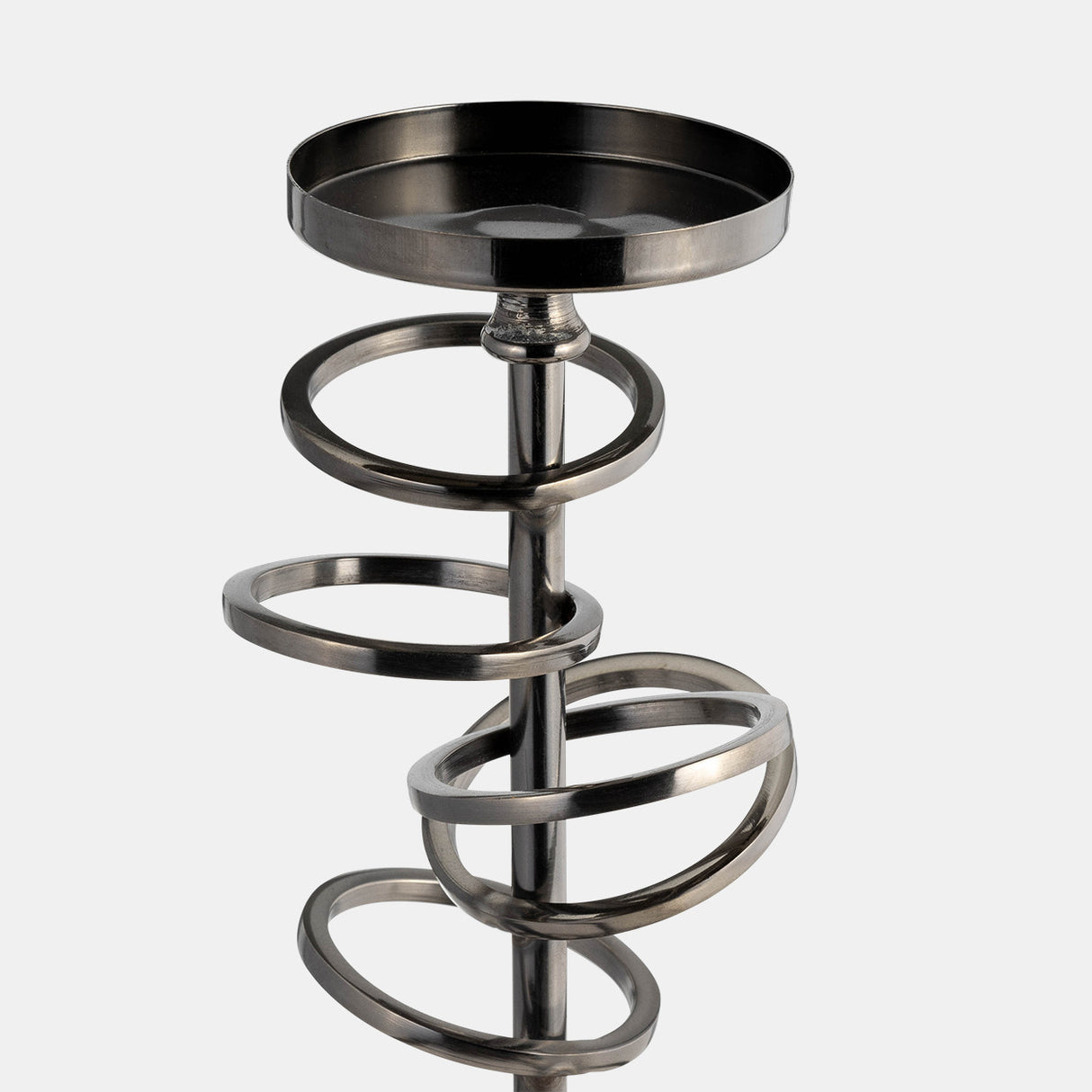 Metal, 15" Ring Toss On Acrylic Candleholder, Gunm from Sagebrook Home - Luna Furniture