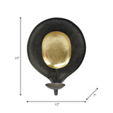 Metal, 15" Round Votive Holder, Black/gold from Sagebrook Home - Luna Furniture