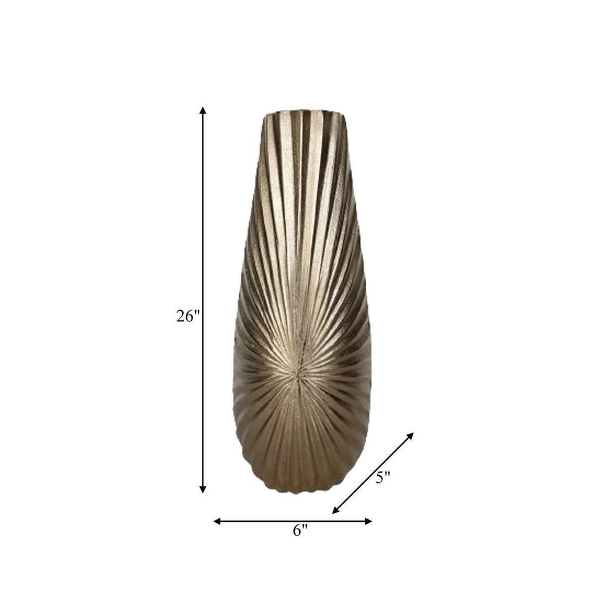 Metal, 16" Burst Vase, Champagne from Sagebrook Home - Luna Furniture