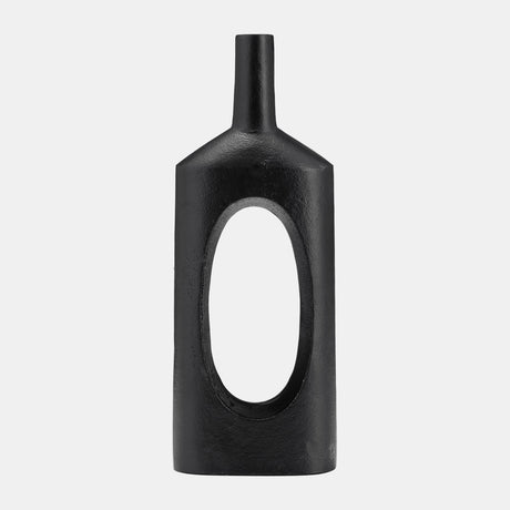 Metal,16"h,tall Modern Open Cut Out Vase,black from Sagebrook Home - Luna Furniture