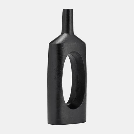 Metal,16"h,tall Modern Open Cut Out Vase,black from Sagebrook Home - Luna Furniture