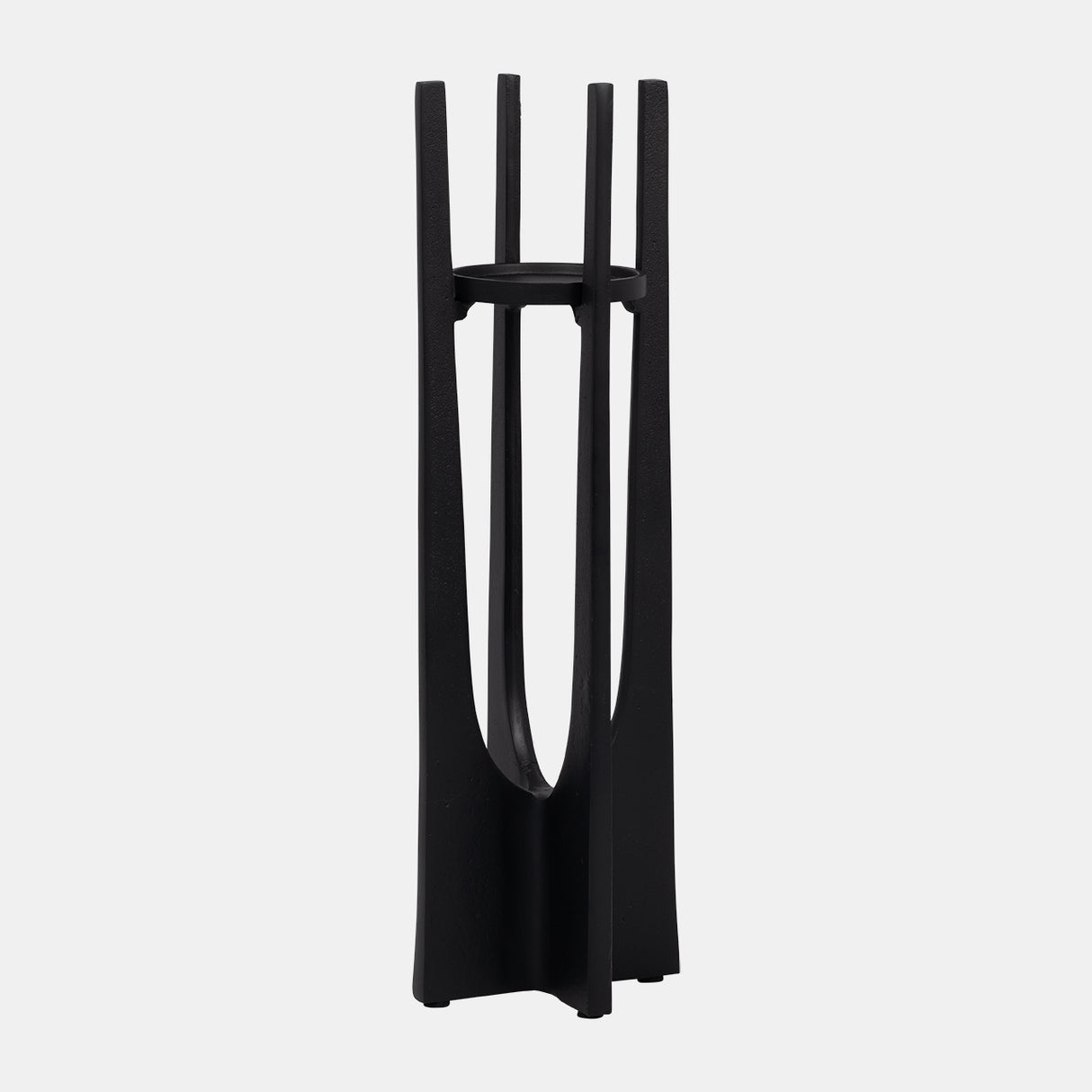 Metal, 16" Pillar Candle Holder, Black from Sagebrook Home - Luna Furniture