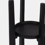 Metal, 16" Pillar Candle Holder, Black from Sagebrook Home - Luna Furniture