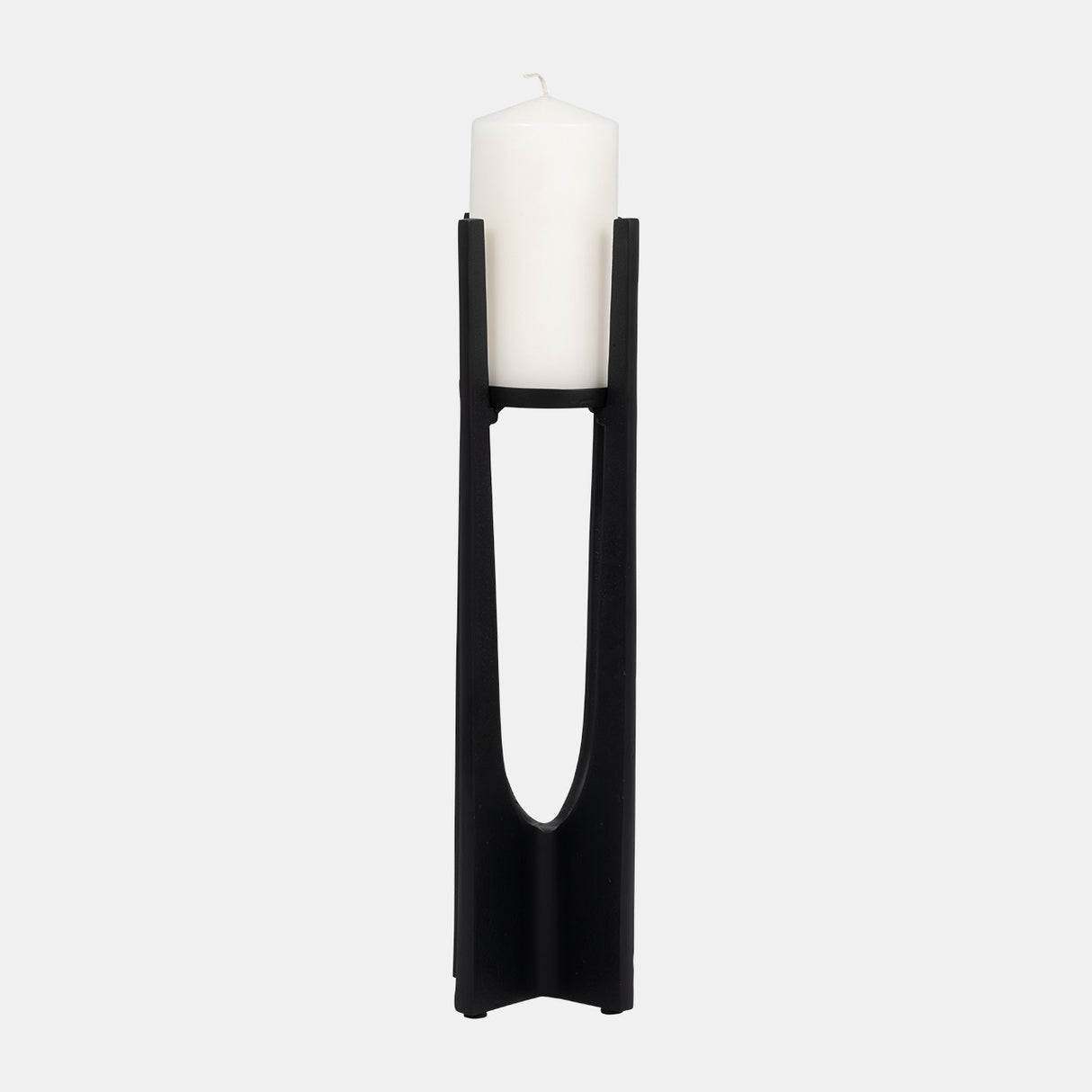 Metal, 16" Pillar Candle Holder, Black from Sagebrook Home - Luna Furniture