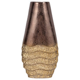 Metal, 16" Ridged Tall Vase, Black/gold from Sagebrook Home - Luna Furniture