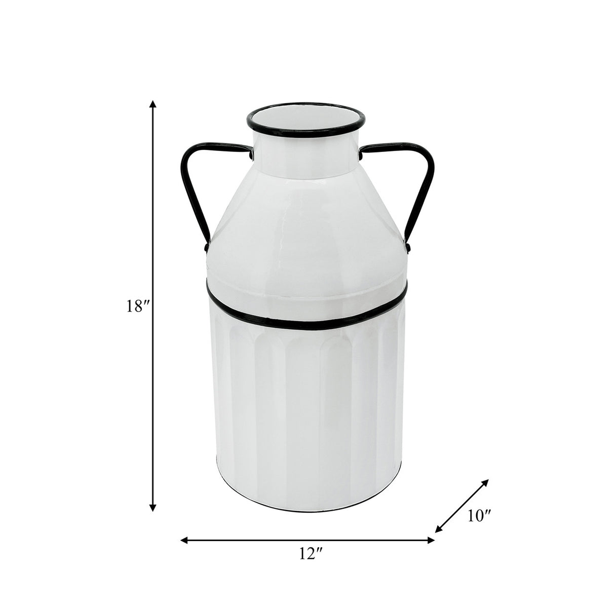 Metal 18"h Milk Bucket, White from Sagebrook Home - Luna Furniture