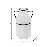 Metal 18"h Milk Bucket, White from Sagebrook Home - Luna Furniture