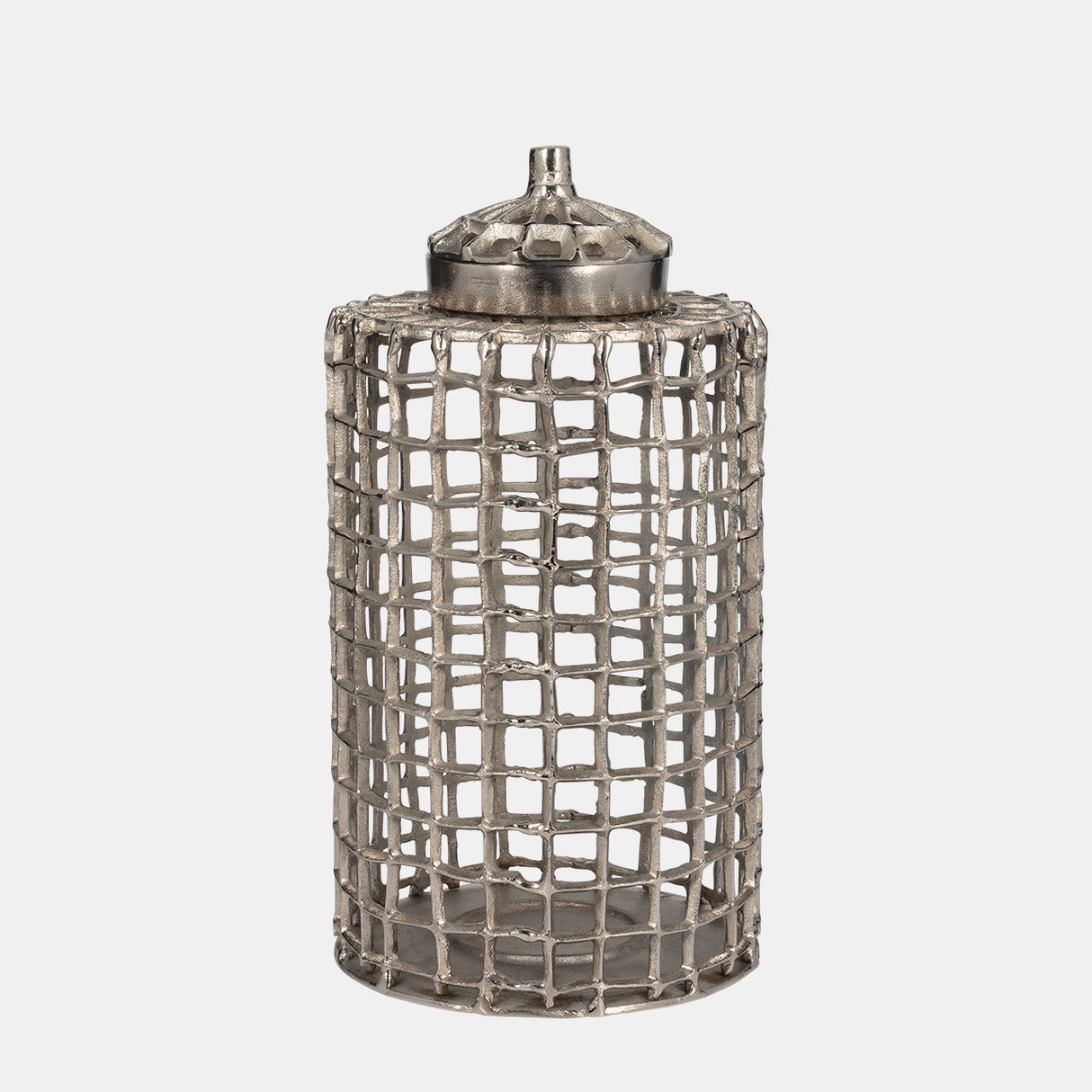 Metal, 18" Lidded Jar, Silver from Sagebrook Home - Luna Furniture