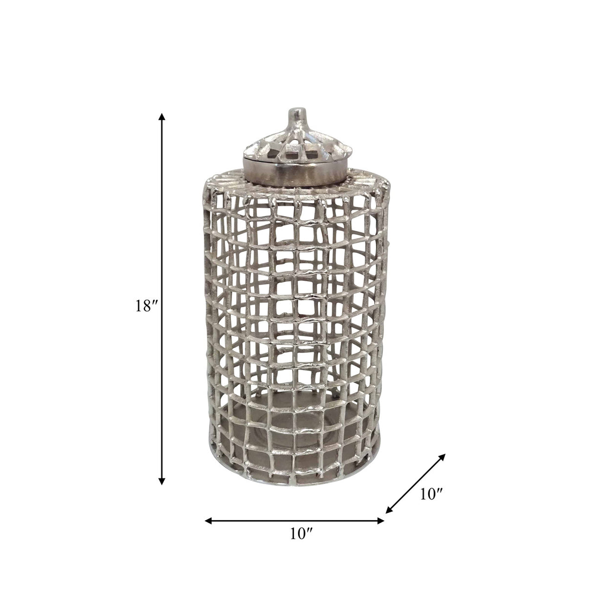 Metal, 18" Lidded Jar, Silver from Sagebrook Home - Luna Furniture