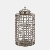 Metal, 18" Lidded Jar, Silver from Sagebrook Home - Luna Furniture