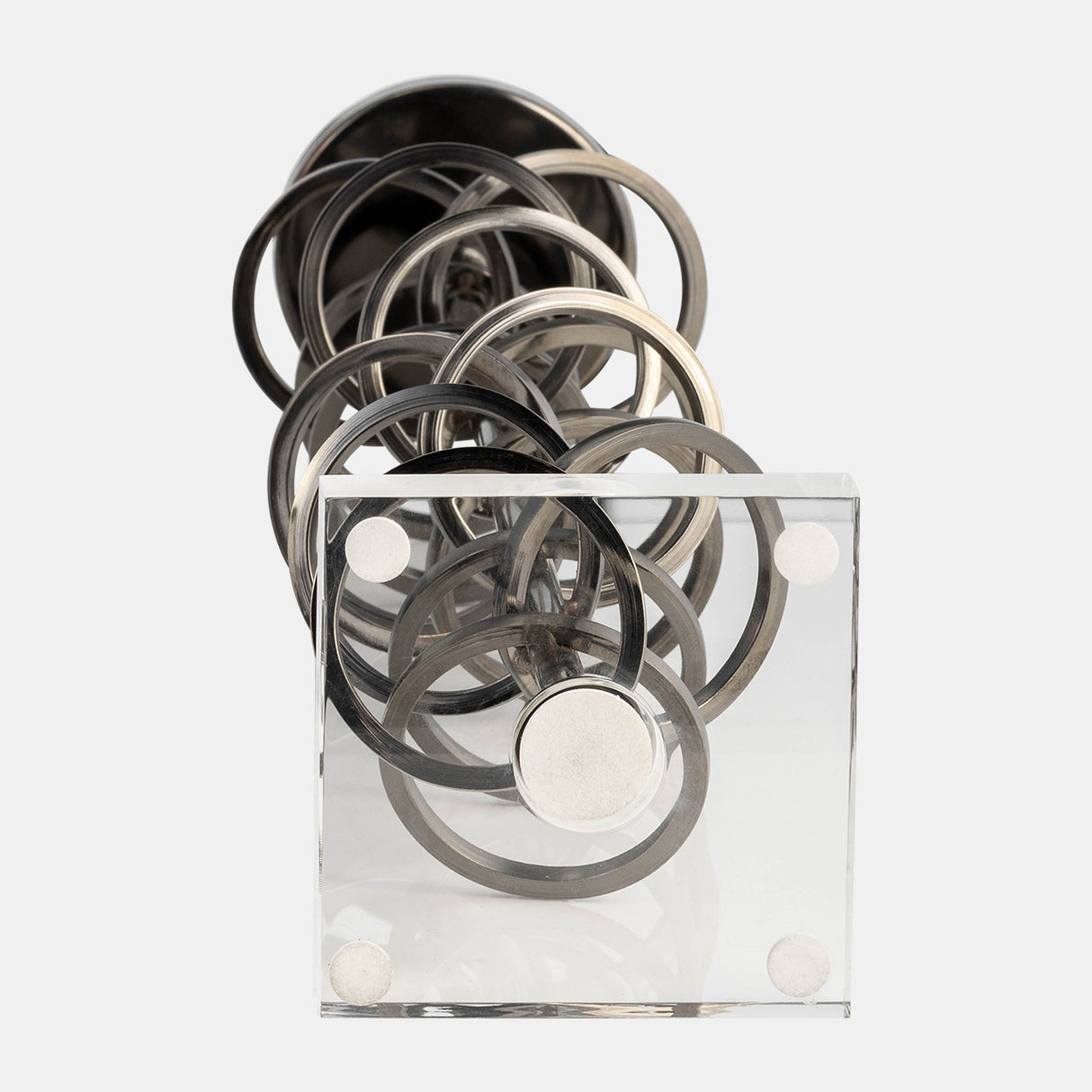 Metal, 18" Ring Toss On Acrylic Candleholder, Gunm from Sagebrook Home - Luna Furniture