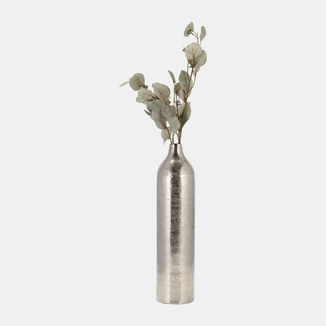 Metal, 19"h Cylinder Vase, Silver from Sagebrook Home - Luna Furniture