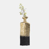 Metal,20",rigged Vase,gold/black from Sagebrook Home - Luna Furniture