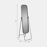 Metal, 21x69 Floor Mirror On Stand, Black - 18573