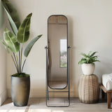 Metal, 21x69 Floor Mirror On Stand, Black - 18573