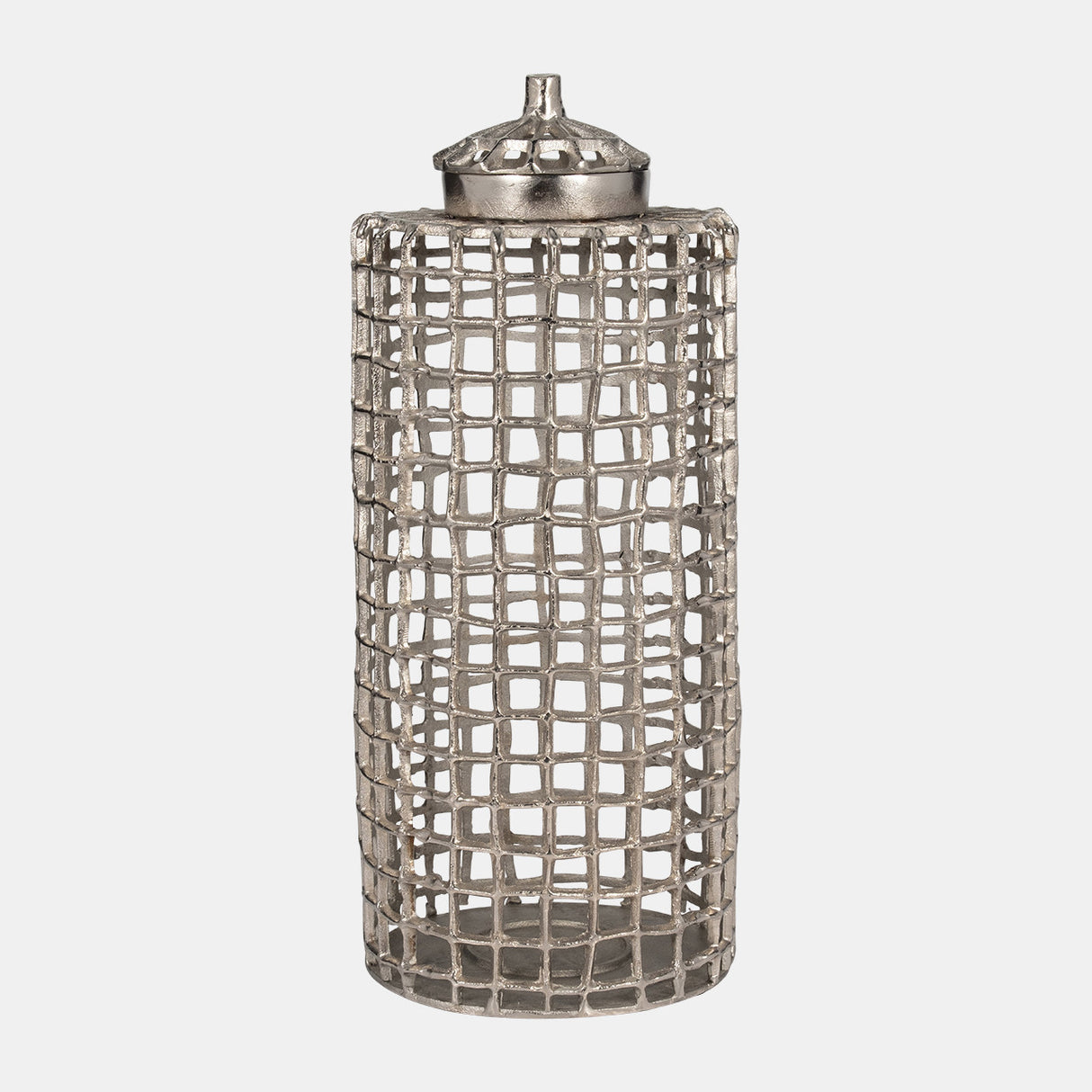 Metal, 23" Lidded Jar, Silver from Sagebrook Home - Luna Furniture