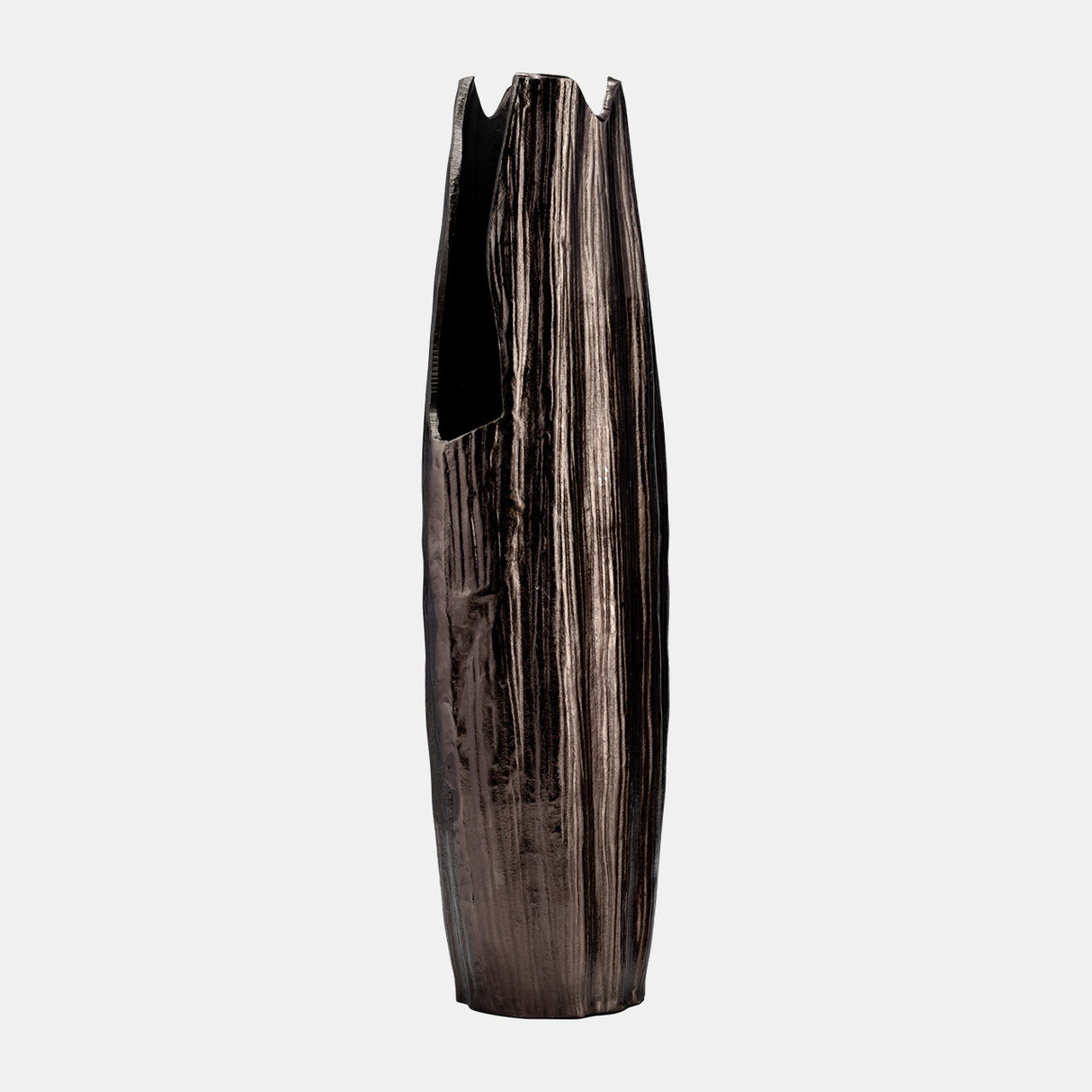 Metal, 24"h, Abstract Ridged Vase,blk Nickel from Sagebrook Home - Luna Furniture