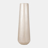 Metal 24"h Alabastron Vase, Pearl White from Sagebrook Home - Luna Furniture