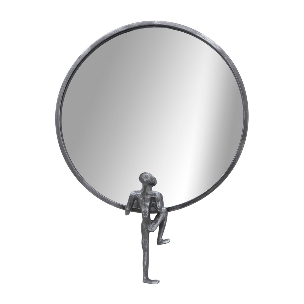 Metal, 24"h, Mirror With Man Deco, Black - 16588-01