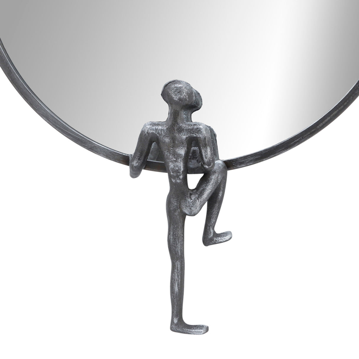 Metal, 24"h, Mirror With Man Deco, Black - 16588-01