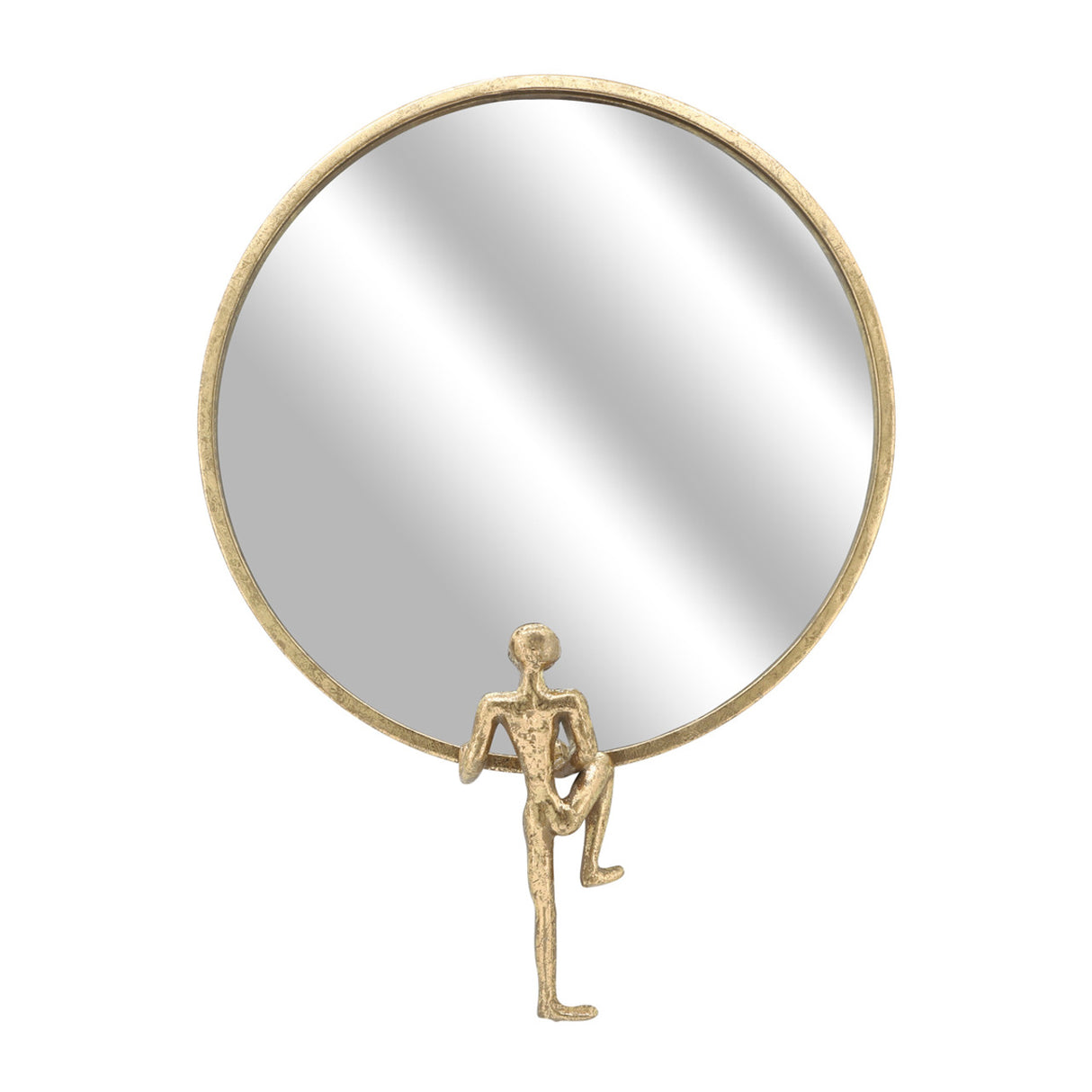 Metal, 24"h, Mirror With Man Deco, Gold - 16588-02