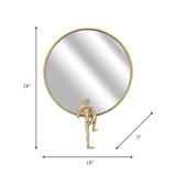 Metal, 24"h, Mirror With Man Deco, Gold - 16588-02