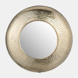 Metal,24",hammered Mirror,gold Wb - 17433