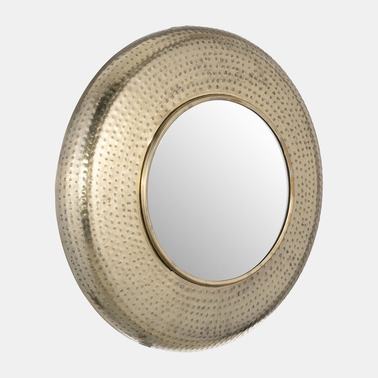 Metal,24",hammered Mirror,gold Wb - 17433