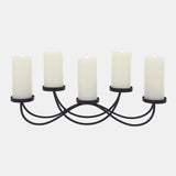 Metal, 24"l 5-pillar Holders, Black from Sagebrook Home - Luna Furniture