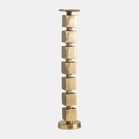 Metal, 24" Stacked Cubes Candleholder, Gold from Sagebrook Home - Luna Furniture