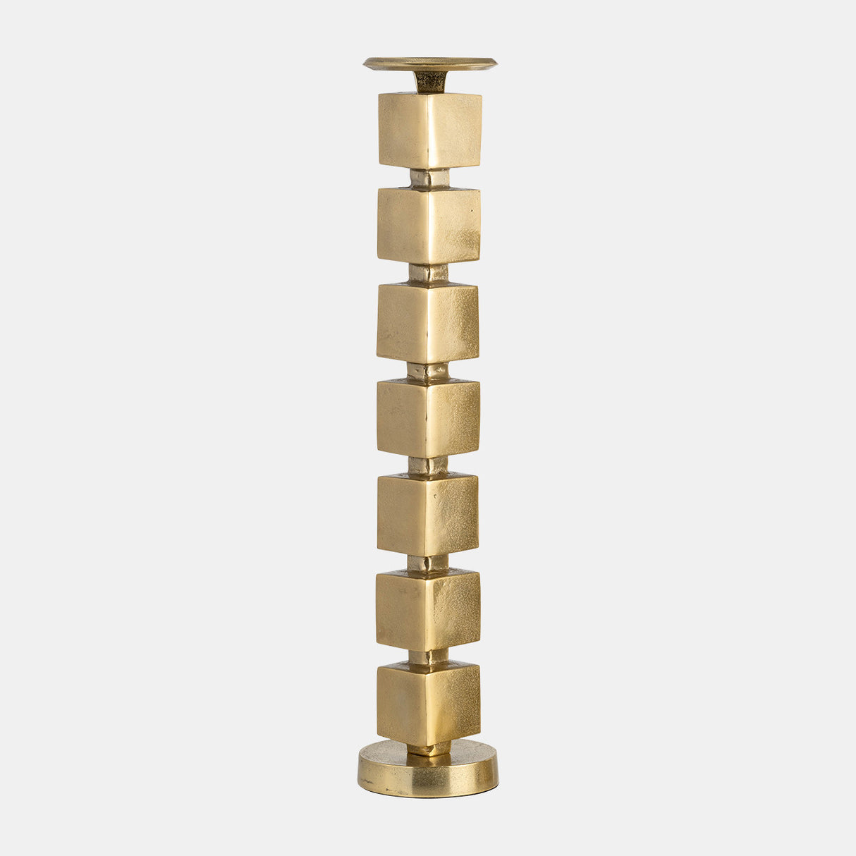 Metal, 24" Stacked Cubes Candleholder, Gold from Sagebrook Home - Luna Furniture