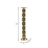 Metal, 24" Stacked Cubes Candleholder, Gold from Sagebrook Home - Luna Furniture