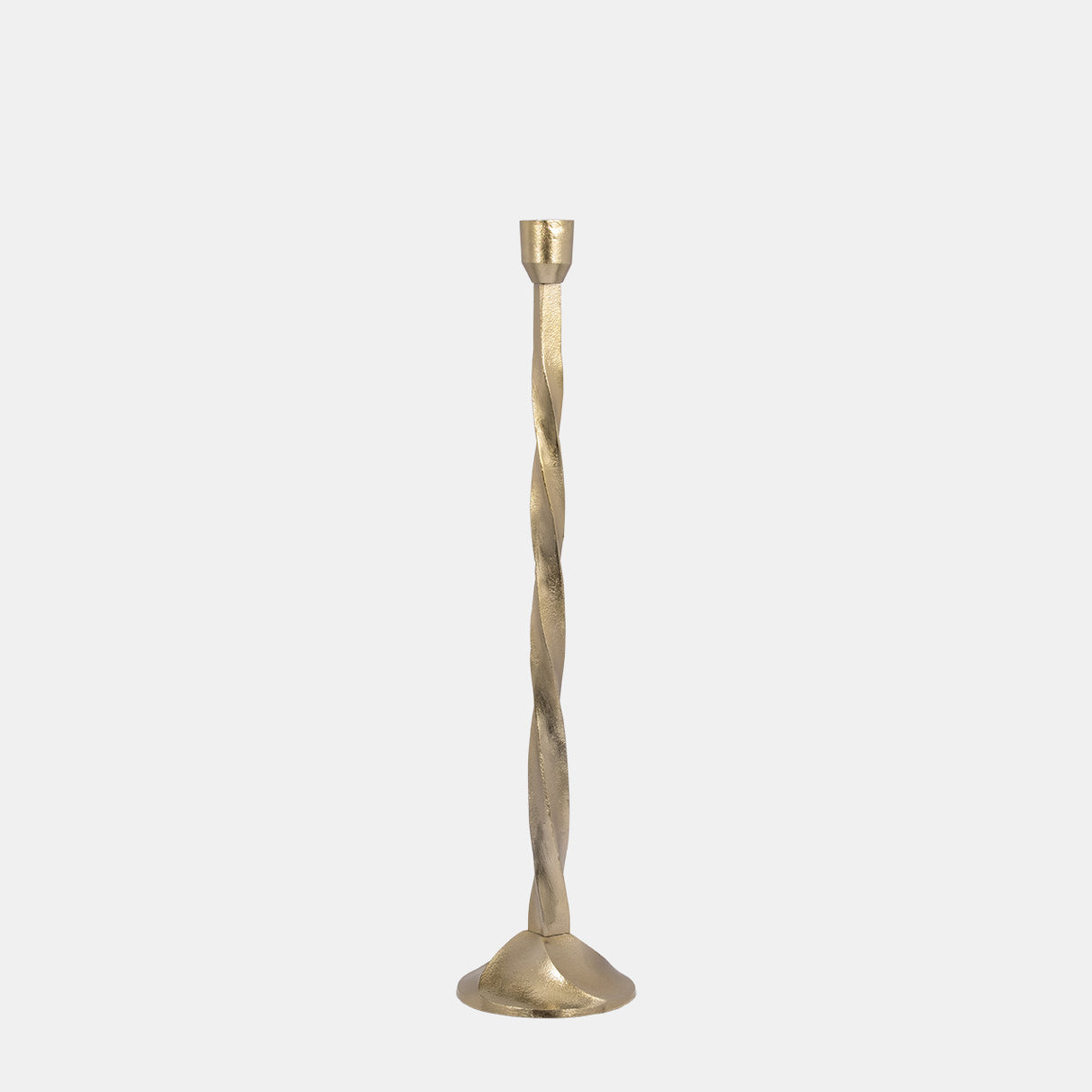 Metal, 24" Twisted Floor Taper Candleholder, Gold - 18203-01