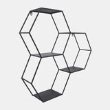 Metal, 26"h Hexagon Wall Shelf, Black from Sagebrook Home - Luna Furniture