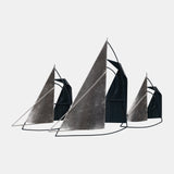 Metal, 26" Sailboats Wall Decor, Blue/silver - 18087