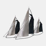 Metal, 26" Sailboats Wall Decor, Blue/silver - 18087