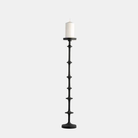 Metal, 29" Abacus Floor Pillar Candleholder, Black - 18208-01