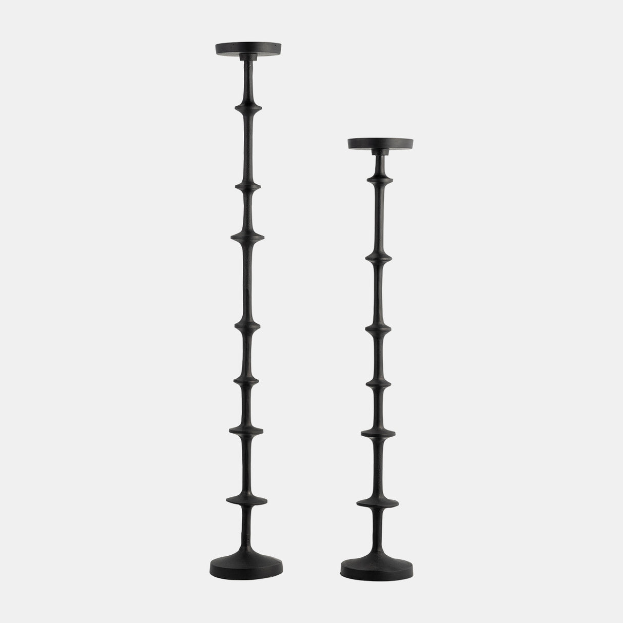 Metal, 29" Abacus Floor Pillar Candleholder, Black - 18208-01