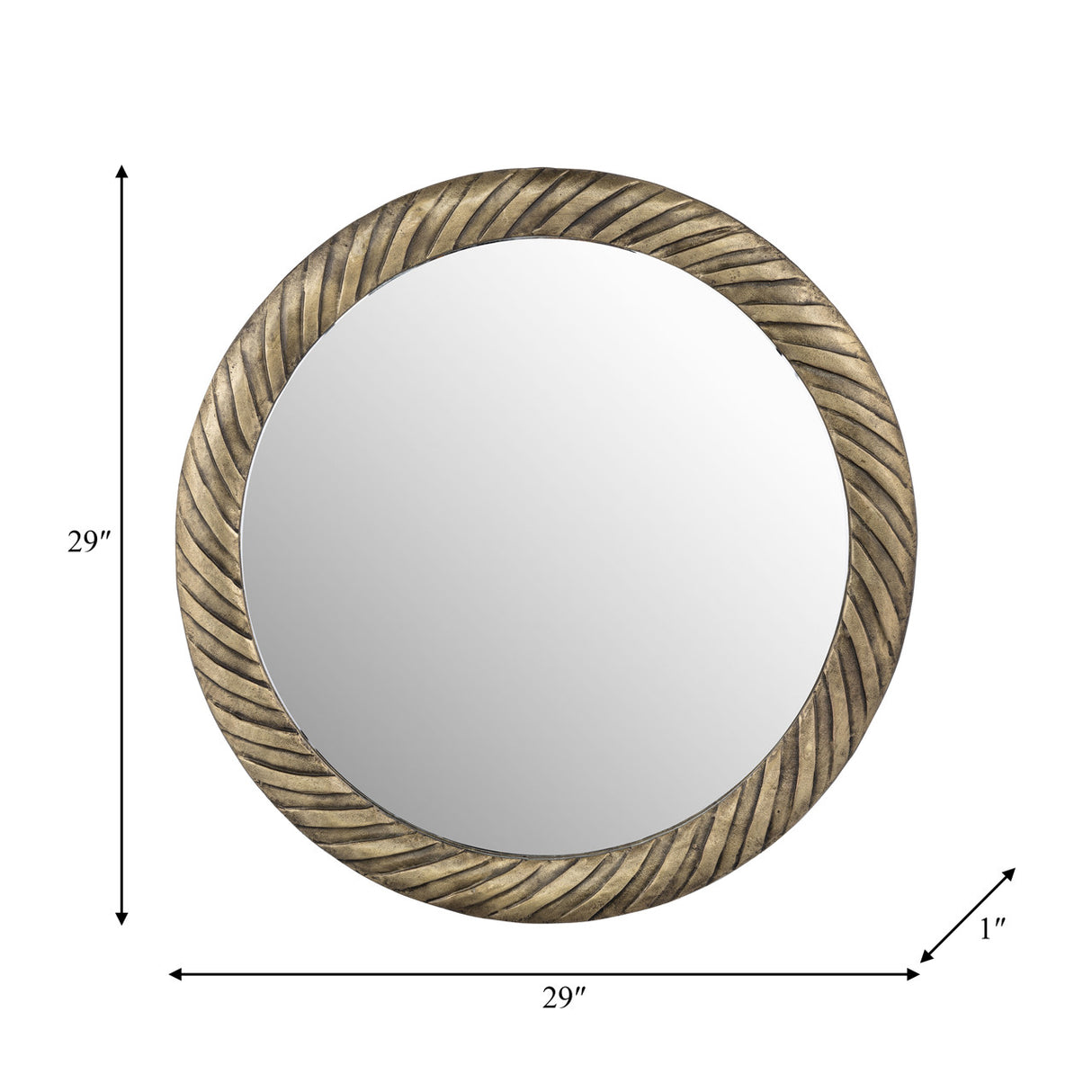 Metal,29",hurricane Pttrn Mirror,bronze - 17435