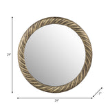 Metal,29",hurricane Pttrn Mirror,bronze - 17435