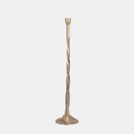 Metal, 30" Twisted Floor Taper Candleholder, Gold - 18203-02
