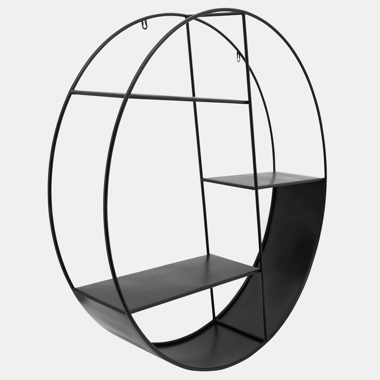 Metal, 32" 4-layered Round Shelf, Black - 16585-01