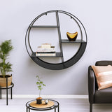 Metal, 32" 4-layered Round Shelf, Black - 16585-01