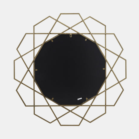 Metal 35" Geometric Mirror, Gold Wb - 14927-01