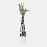 Metal, 35" Neptune Floor Vase, Ivory/navy from Sagebrook Home - Luna Furniture