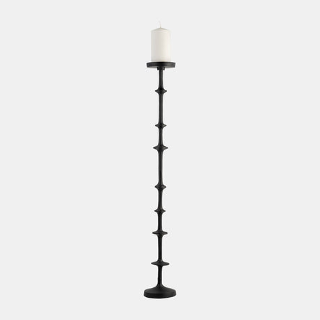 Metal, 36" Abacus Floor Pillar Candleholder, Black - 18208-02